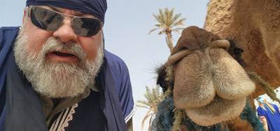 One of these is a hairy beast that's ready for a wash after a long day of walking.  The other is a camel.