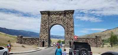 The Arch was beautiful.  Especially with the mountains in the background.