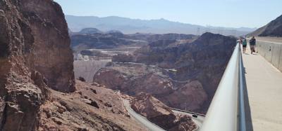 Pat Tillman Memorial Bridge on the way down the hill to the Hoover Dam. Second tallest bridge in the US. The Royal Gor