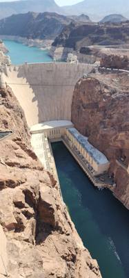 Pat Tillman Memorial Bridge on the way down the hill to the Hoover Dam. Second tallest bridge in the US. The Royal Gor