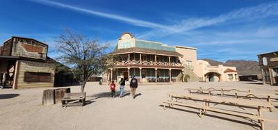 Old Tucson for some fun this afternoon.  Avery, Aaron and I got to participate in the magic show.  Technically Julie too