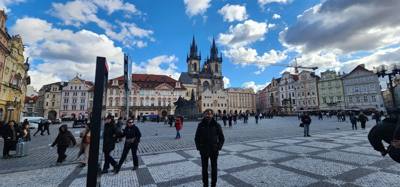A walk across one of the bridges, through the old Jewish quarter ending at the Astronomical Clock Tower in the Prague to