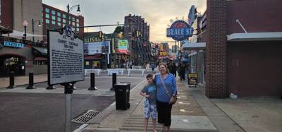 Hanging out on Beale Street.  Always fun things to experience.  Avery got to participate in one of the street shows.  Ha