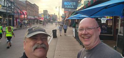 Hanging out on Beale Street.  Always fun things to experience.  Avery got to participate in one of the street shows.  Ha
