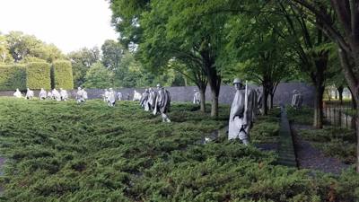 Korean War Memorial.   Says on the wall...."Freedom Isn't Free".  Very humbling.