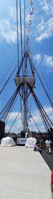 This is the USS Constitution (a.k.a "Old Ironsides").  This boat went 33 wins, zero losses if I understood them correctl