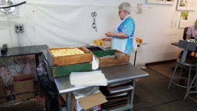 On the way to Mystic, CT Julie and I stopped at Sugarbush Farms.  You can't be in Vermont and not learn about maple syru