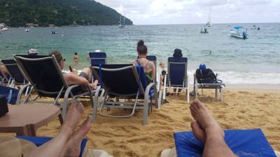 Majahuitas and Yelapa. Neither of these places is available by road. You have to take a boat. Yelapa had a nice water