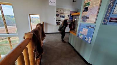 On the way out from Nebraska City we stopped by the Lewis and Clark center. Interesting...and walked off that breakfast