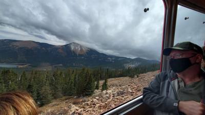 We took a train up to the summit of Pike's Peak in Colorado.  At the base...sunny and relatively warm.  At the  summit? 