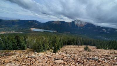 We took a train up to the summit of Pike's Peak in Colorado.  At the base...sunny and relatively warm.  At the  summit? 