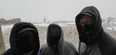 We took a train up to the summit of Pike's Peak in Colorado.  At the base...sunny and relatively warm.  At the  summit? 