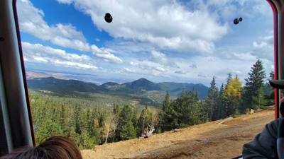 We took a train up to the summit of Pike's Peak in Colorado.  At the base...sunny and relatively warm.  At the  summit? 