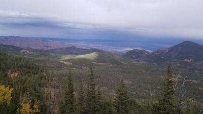 We took a train up to the summit of Pike's Peak in Colorado.  At the base...sunny and relatively warm.  At the  summit? 